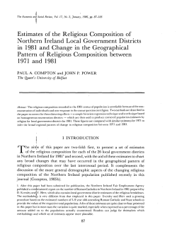 Estimates of the Religious Composition of Northern Ireland
