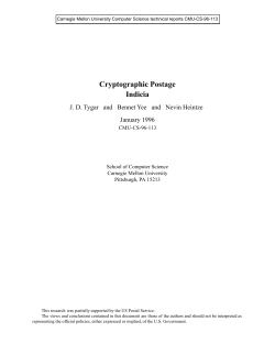 Cryptographic Postage Indicia - People @ EECS at UC Berkeley