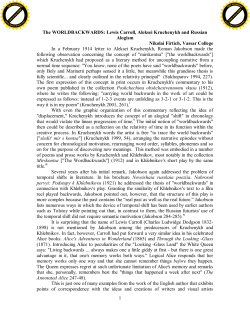 Lewis Carroll, Aleksei Kruchenykh and Russian Alogism