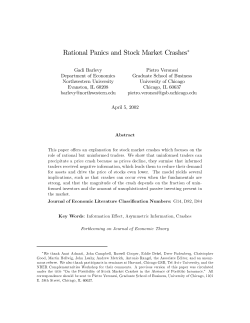 Rational Panics and Stock Market Crashes!