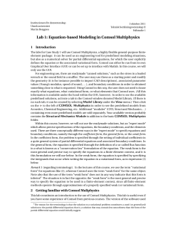 Lab 1: Equation-based Modeling in Comsol