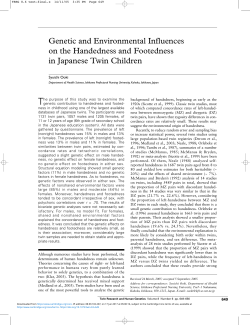 Genetic and Environmental Influences on the Handedness and