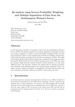 Re-analysis using Inverse Probability Weighting and Multiple