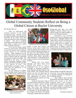 Global Community Students Reflect on Being a Global Citizen at