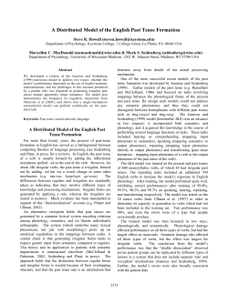A Distributed Model of the English Past Tense Formation