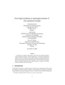 From high oscillation to rapid approximation V: The equilateral triangle