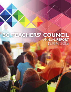 bc teachers` council - Teacher Regulation Branch