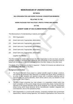 MoU  - Square Kilometre Array