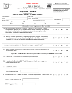 Compliance Checklist Form 36 State of Colorado
