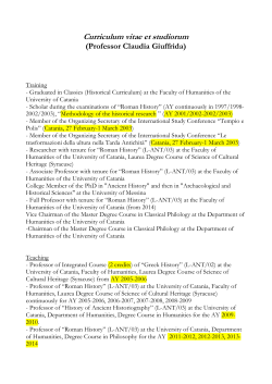Curriculum vitae et studiorum