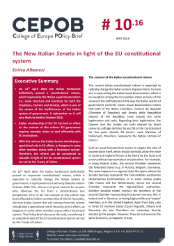 The New Italian Senato in light of the EU