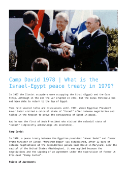 Camp David 1978 | What is the Israel-Egypt peace