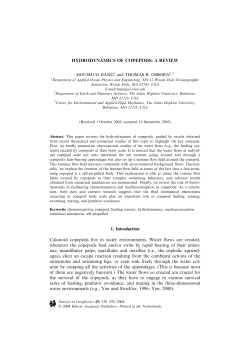 HYDRODYNAMICS OF COPEPODS