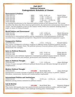 Political Science Undergrad Course Offerings