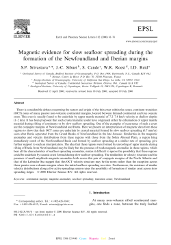 Magnetic evidence for slow sea&pound;oor spreading during the