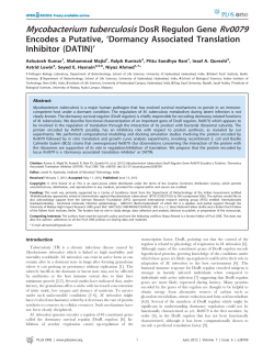 Mycobacterium tuberculosis DosR Regulon Gene - edoc