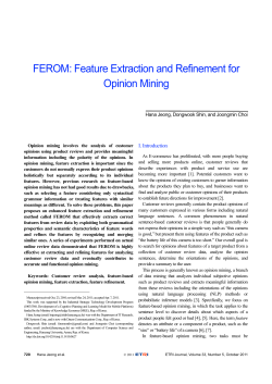FEROM: Feature Extraction and Refinement for Opinion Mining