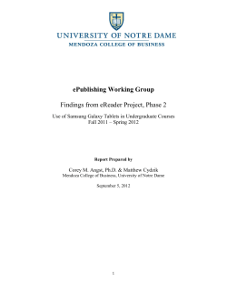 ePublishing Working Group Findings from eReader Project, Phase 2
