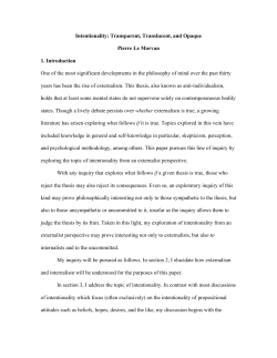 Intentionality: Transparent, Translucent, and Opaque Pierre