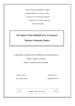 The Impact of the Falklands War on Margaret Thatcher`s Domestic