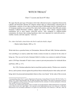 witch trials - Peter Leeson