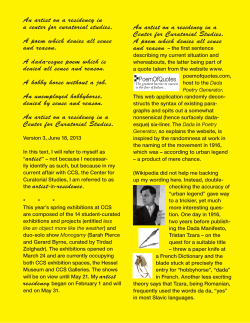 An artist on a residency in a center for curatorial studies. A poem