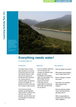 Everything needs water!