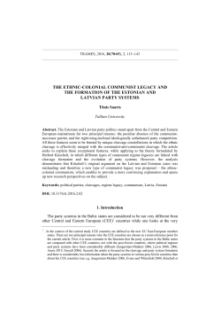 THE ETHNIC-COLONIAL COMMUNIST LEGACY AND THE