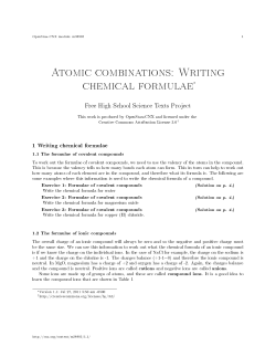 Atomic combinations: Writing chemical formulae