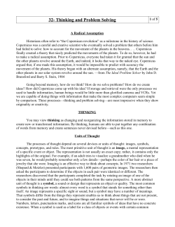32- Thinking and Problem Solving
