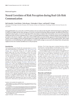Neural Correlates of Risk Perception during Real