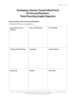 Developing a Narrow, Clearly Defined Focus for Personal Narratives