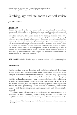 Clothing, age and the body: a critical review