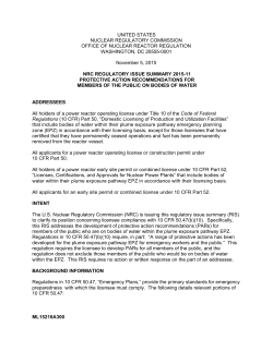 ML15216A300 UNITED STATES NUCLEAR REGULATORY