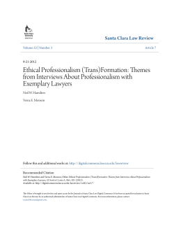 Ethical Professionalism - Santa Clara Law Digital Commons
