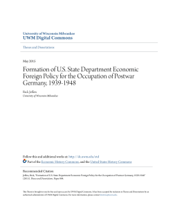 Formation of U.S. State Department Economic Foreign Policy for the