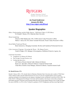 Speaker Bios - Rutgers Accounting Web