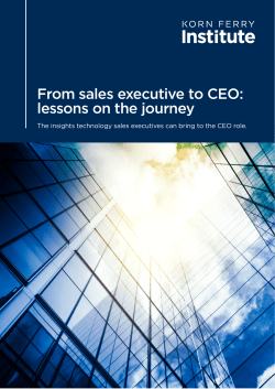 From sales executive to CEO: lessons on the journey