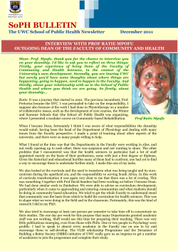 SOPH BULLETIN DECEMBER 2011