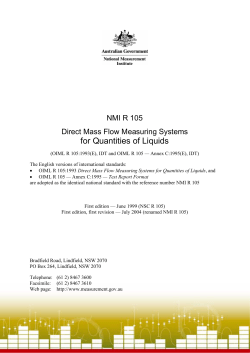 for Quantities of Liquids - National Measurement Institute