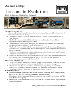 Lessons In Evolution