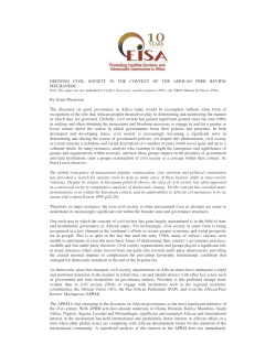 Defining Civil Society in the Context of the APRM