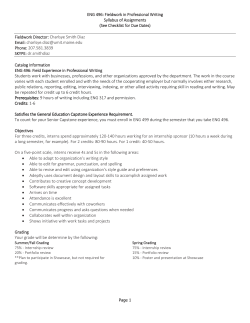 ENG 496 Syllabus - University of Maine