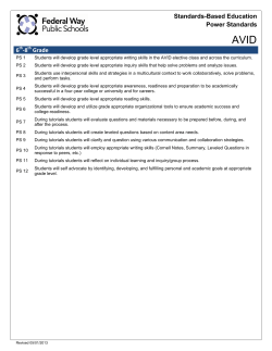 6 -8 Grade Standards-Based Education Power Standards