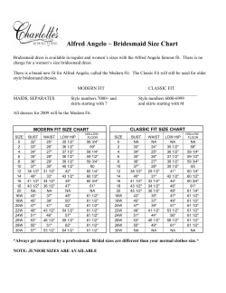 Alfred Angelo &ndash; Bridesmaid Size Chart