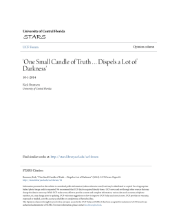 One Small Candle of Truth&acirc;&bull;&brvbar;Dispels a Lot of Darkness