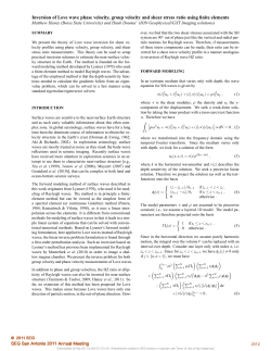 Inversion of Love wave phase velocity, group