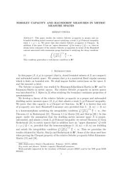 SOBOLEV CAPACITY AND HAUSDORFF MEASURES IN METRIC