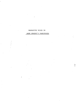 Narrative Voice in Anne H&Atilde;&copy;bert`s Kamouraska