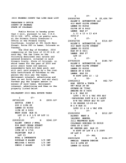 Tax Lien Sale Pub List - 2016
